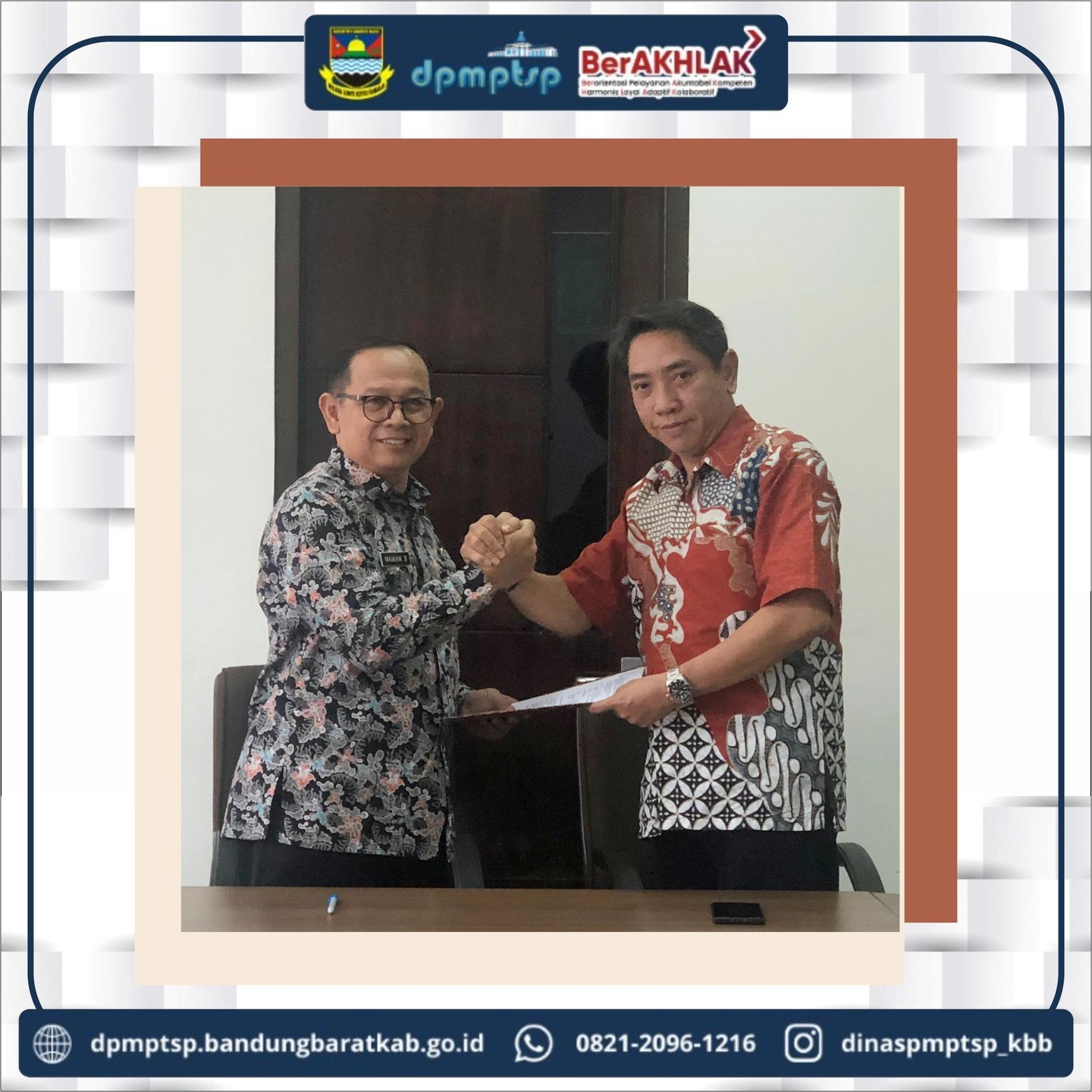 >Kegiatan Penandatanganan Berita Acara Serah Terima Jabatan di Lingkungan Dinas Penanaman Modal dan Pelayanan Terpadu Satu Pintu Kabupaten Bandung Barat